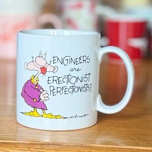 VTG 11oz ENGINEERS ARE PERFECTIONISTS RUSS Mug ☕️ 🌇🏗️👷‍♀️